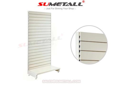 Movable Slatwall Back Panel Retail Store Shelving , Metal Convenience Store