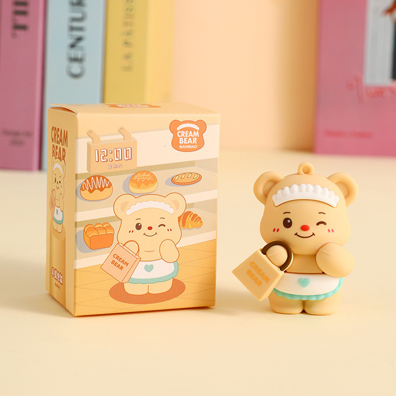 Cartoon Animal Pendant Key Ring Silicone Keychain in Various Colors for Women and Kids