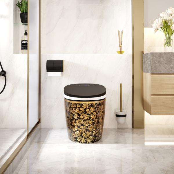Cheap S Trap Elongated 1 Piece Smart Toilet High Efficiency Automatic Flush for sale