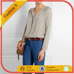 Quality Printed Sheer Chiffon blouse wholesale
