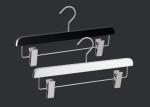 Wooden Clothing Store Hangers With Clips , Trouser / Skirt Commercial Clothes
