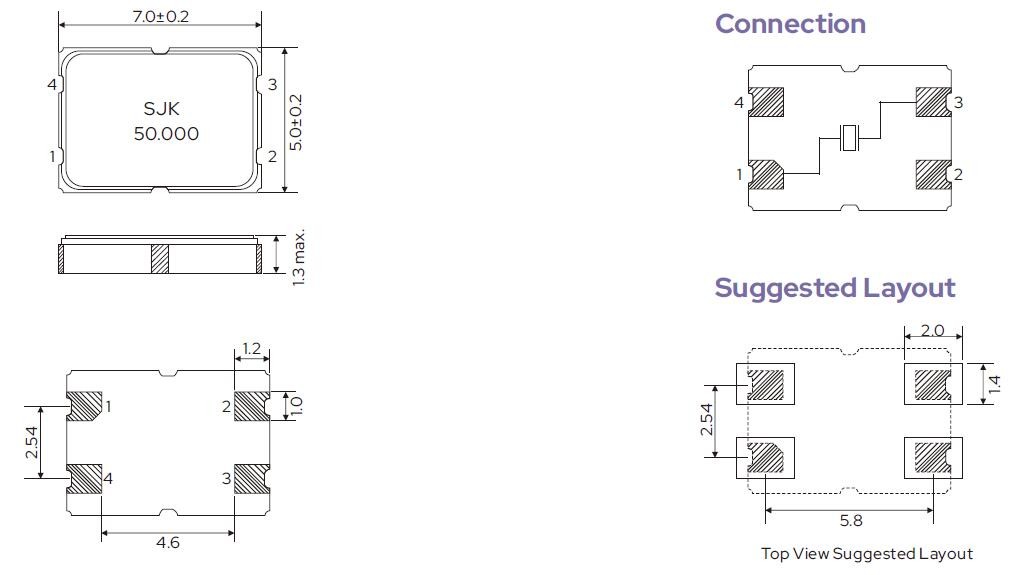 SMD-Crystal-7050-Dimension