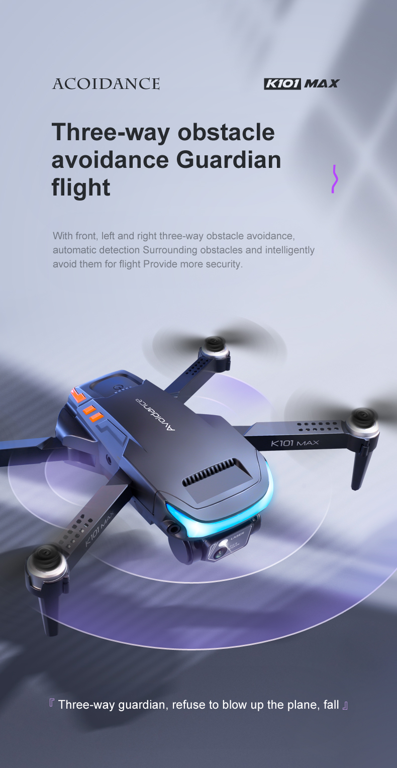 Beginner Operator Skill Level K101 Max Drone 4k Camera and GGPS Mini Toy Drone with 18-25 Minutes Maximum Flight Time