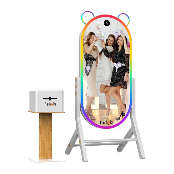Social Media Selfie Station LCD Mirror Photobooth Template Sticker Beauty Photo