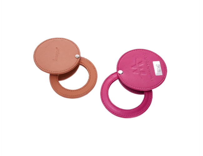 Rotatable Cosmetic Pocket Mirror PU Leather Small Purse Mirror