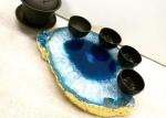 Polished Surface Natural Modern Agate Stone Slice Big Size Tray