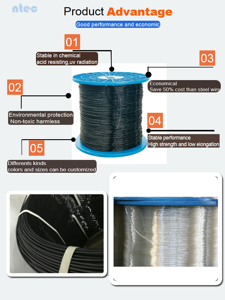 Factory price 2.5mm 3mm 100% virgin high viscosity Polyester Wire For Gabion box Stone cage mesh
