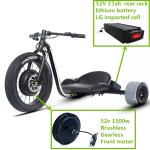 Three Wheel Powerful Electric Bike , Motorized Adults Powered Drift Trike