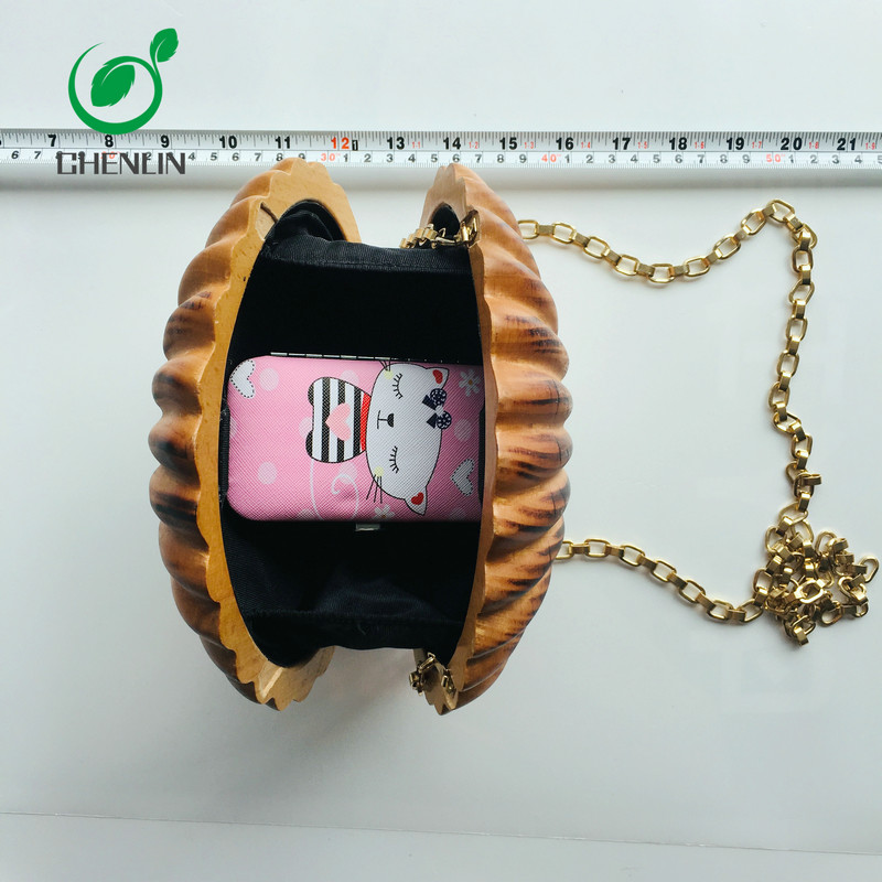 Leisure Style Wood Leather Bag Customized Size Handmade Accessories