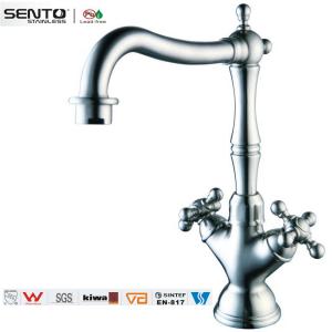 Quality Classic design Dual lever sink mixer stainless steel faucet kitchen wholesale