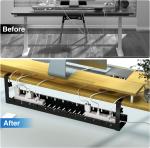 No Drilling Required Under Desk Cable Management Metal Tray Cord Organizer with