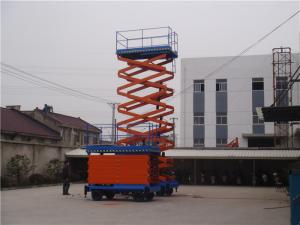Quality Portable Mobile Scissor Lift Electric Lifting Equipment Full Handrail Protection wholesale