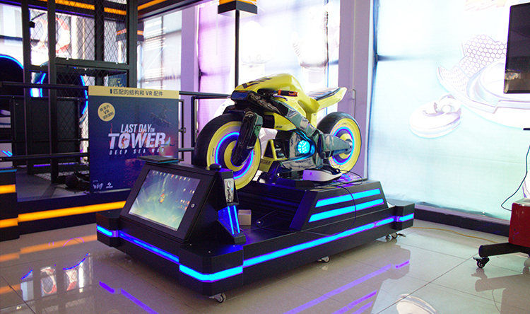 Entertainment 9D Motorcycle Simulator Immersive Virtual Reality Black Yellow