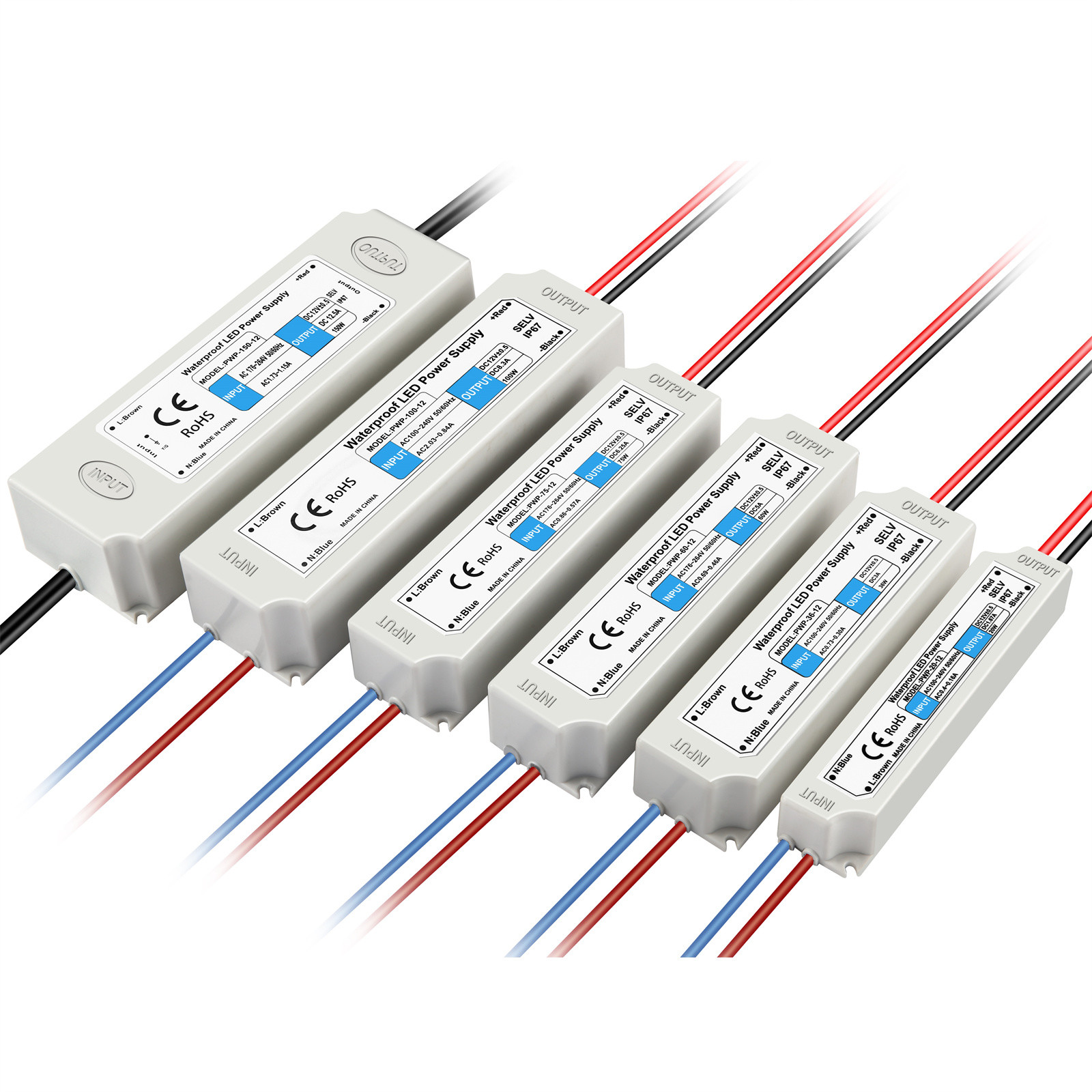 Fireproof 1670mA 12 Volt LED Strip Driver , Ultralight LED Strip Light Power Supply