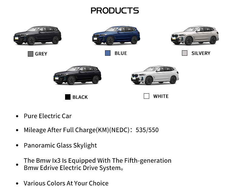 2024 Energy BM-W iX3 I3 0km Used Pure Electric SUV Car with Ternary Lithium Battery WHEELBASE 2864mm Charging time 0.75Hour