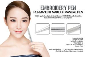 Quality Aluminum Alloy Permanent Makeup Eyebrow Tattoo Pen Light Silver Pen wholesale