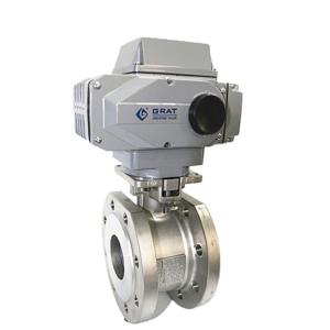 Quality Dn100 Pn40 Stainless Steel Ball Valve AC380V Flange Connection wholesale