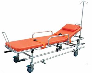 Quality 159Kg 55cm Foldable Stainless Steel Stretcher Trolley With Wheels Transfer Patient wholesale