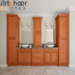 Solid Wood Kitchen Cabinet with Wall Hang Cabinet and PVC Membrane Surface