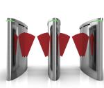 Oval Wing Pedestrian Turnstile Gate For Office Buildings / Hotels
