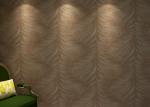 Home Furnishing Washable Vinyl Wallpaper Embossed Brown Leaf Pattern