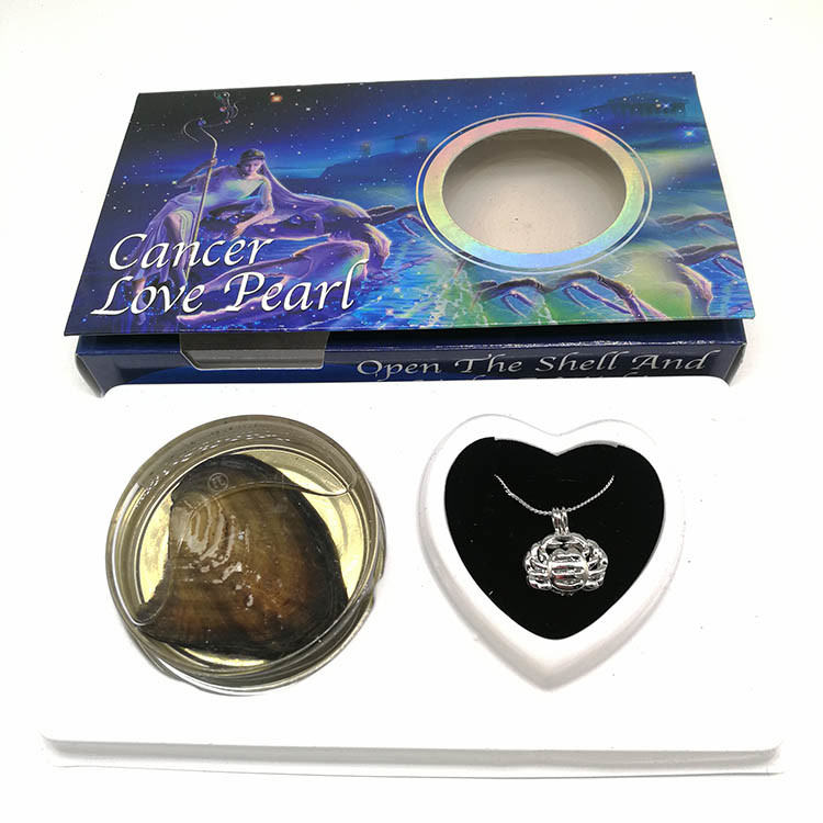 Natural Wish Freshwater Love Pearl Precious 12 Horoscope Zodiac Cage Holder Necklace Pendant Gift Set