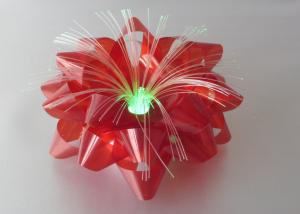Quality Iridescent film Optical Fiber LED Ribbon Bow , 3.75&quot; Lighting LED Gift Bow wholesale