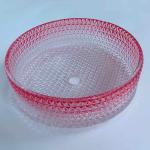 Modern Gradient Red Glass Basin Bowl Diecasting Crystal Bathroom Vanity Sink