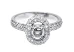 18k White Gold Semi Mount Jewelry ring With 1-1.1mm 0.45ct Natural Diamonds