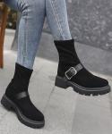 Made in Italy Women's Leather Boots with Genuine Leather Upper and Low Heel