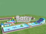 Commercial inflatable water park equipment , metal frame inflatable amusement