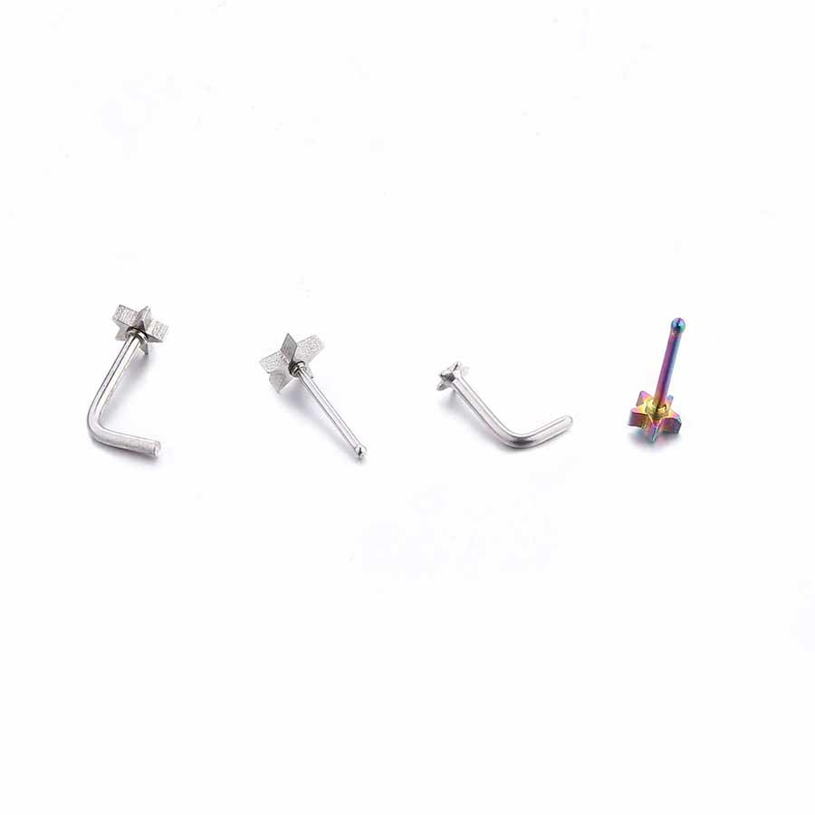 Wholesale Fashion Body Jewelry L Shape Stainless Steel Piercing Jewelry Ring Nose Studs