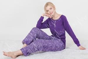 Quality Fashionable Violet Womens Pyjama Sets Long Sleeve Top Australian Design wholesale