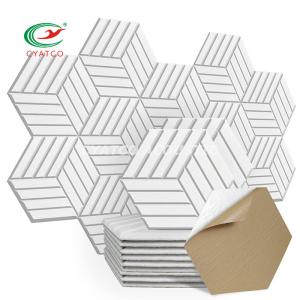 Quality OEM Hexagon Acoustic Panels White Art Decor Sound Proof Padding Wall Tiles Odorless wholesale