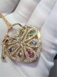 full diamonds of seven colour love key necklace 18kt gold with yellow gold or