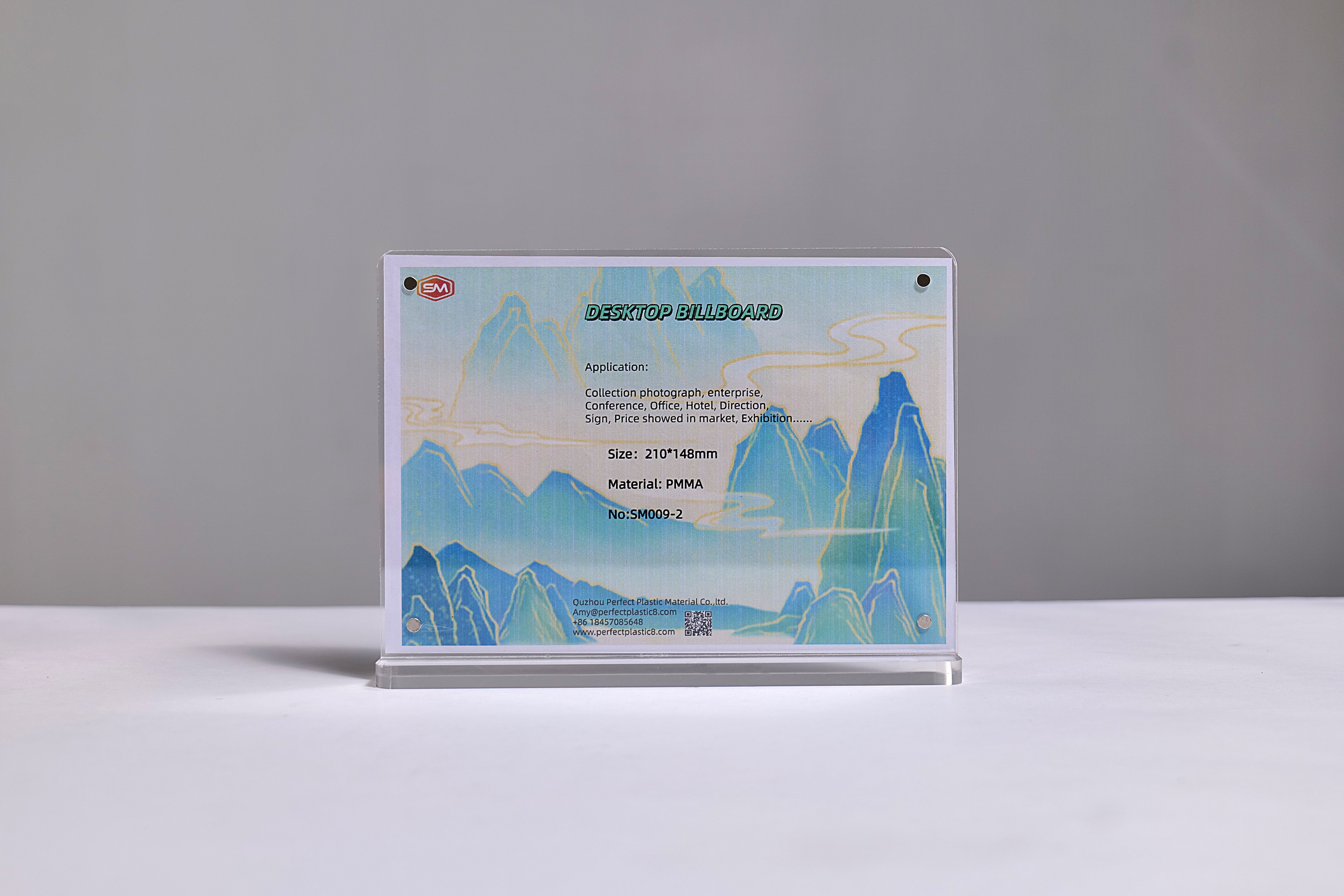 Double-Sided Magnetic T Shape Acrylic Sign Holder Practical Display