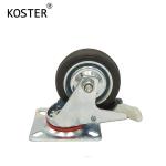 Zinc Plated 3inch 4inch 5inch Black Rubber Rotating Wheel for Furniture Trolley