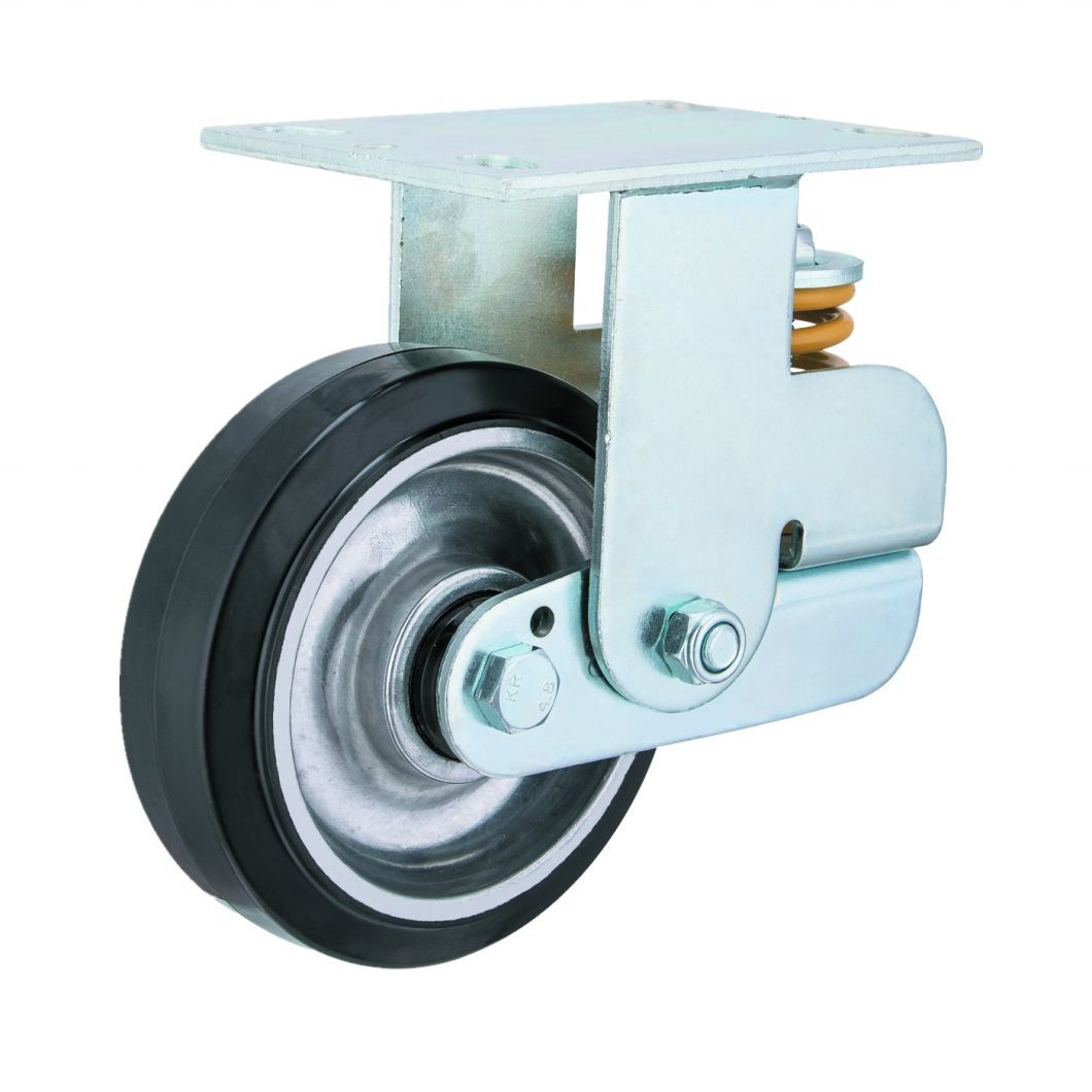 5 Inch Fixed Shock Absorption Medium Duty Shock Absorber Caster and Wheel