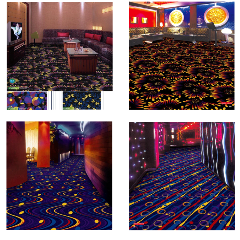 3d Flat Wave Pattern PVC Commercial Flooring , Patterned Wall To Wall Carpet
