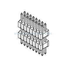 Quality Dual row 1.27*1.27mm straight DIP male header wholesale