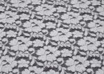 Grey Elastic Cord Lace Material / Floral Viscose Nylon Cotton Fabric CY-DK0011