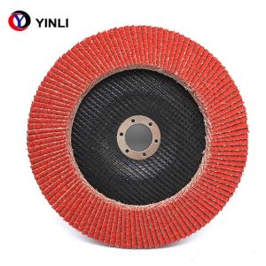 Quality 100mm T27 Ceramic Flap Disc Polycotton Cloth Bright Red wholesale