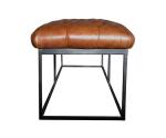 Living Furniture Light Brown Leather Bench Vintage Leather Stool Footrest