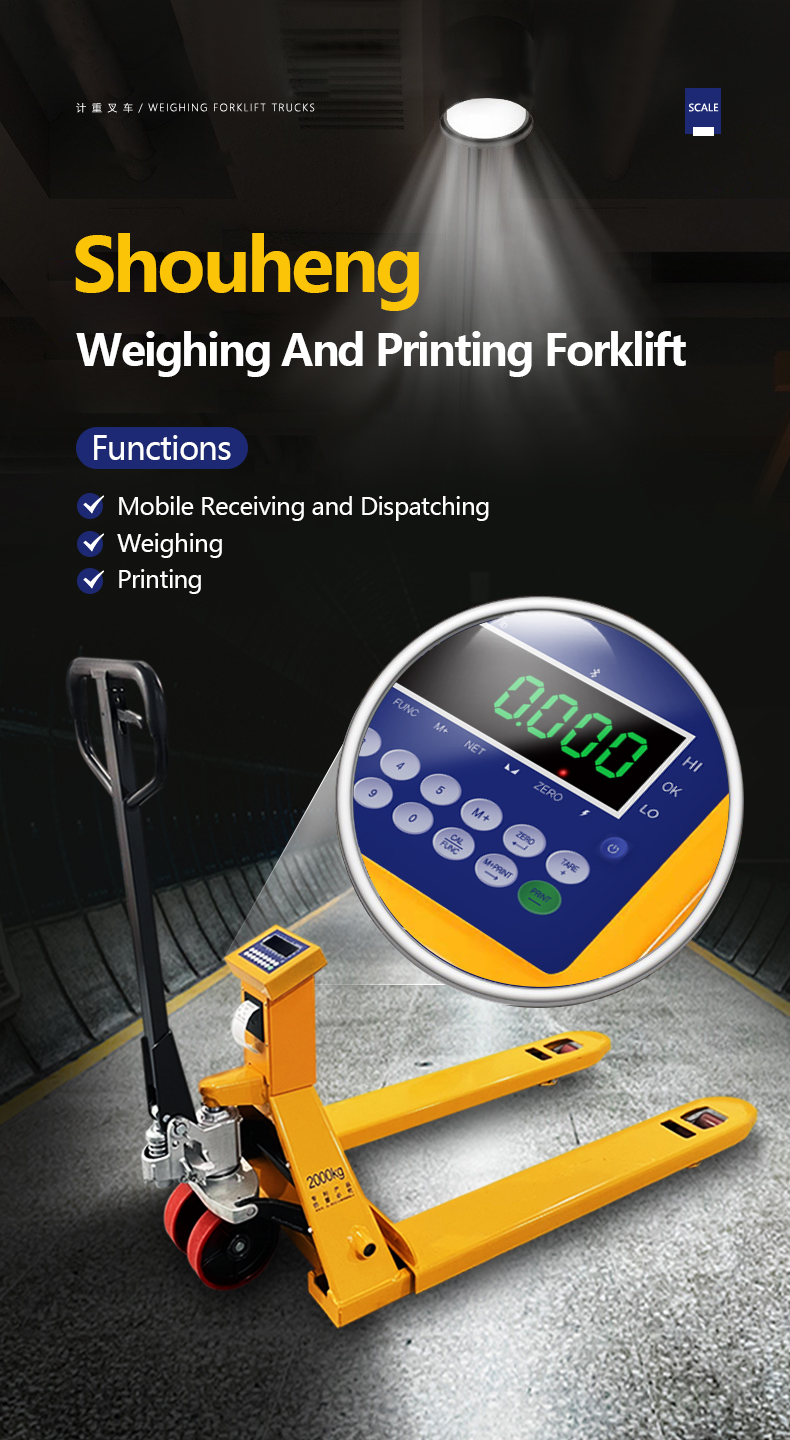 SOHE SCS Printing Meter Heavy Yellow Forklift Scale With LED Display