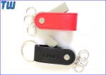 Leather Key Ring Buckle 16GB USB Flash Drive Swivel Metal Cover