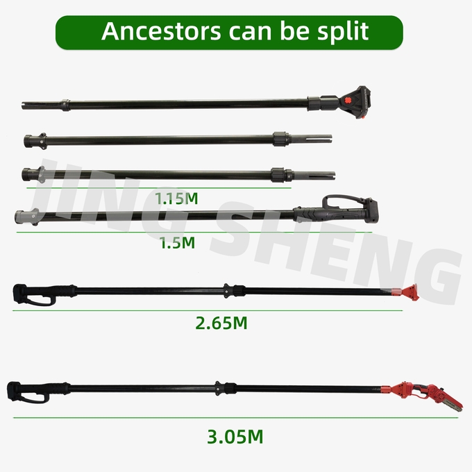 Garden pruning kit: 18ft plug-in carbon fiber pole Tree pruner and 20,00 Li-Ion battery for constant power 3