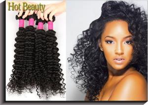 Quality 20 Inch 6A Virgin Brazilian Hair Deep Wave Style , Natural Brown / Black wholesale