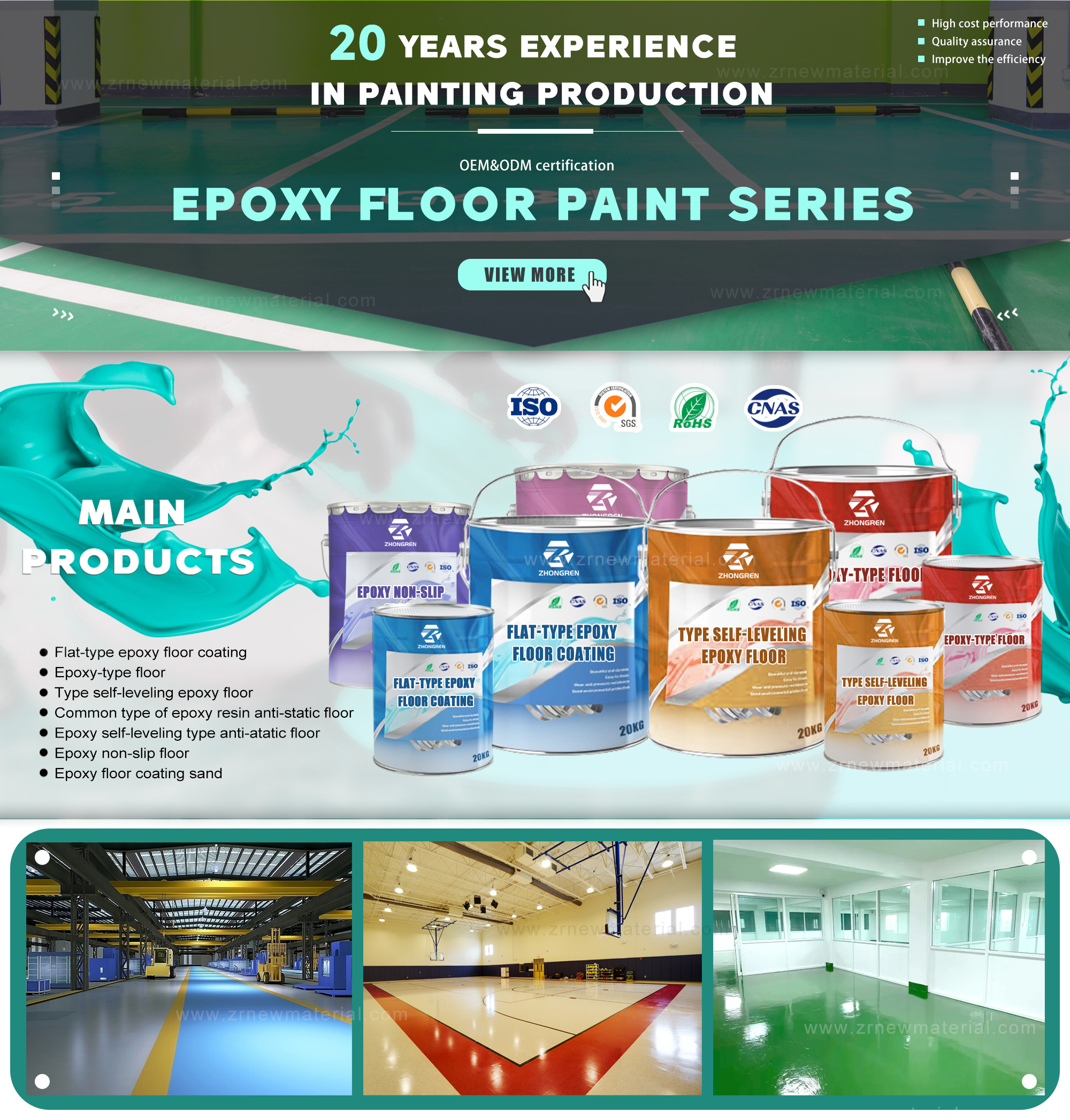 Low VOC Anti Static Epoxy Floor Paint Abrasion Resistant Custom Color