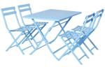 Outdoor Steel Folding Table And Chairs Garden 4 Person Dining Set