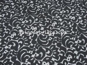 Quality Black Flower Cotton Nylon Lace Fabric Eco Friendly AZO Free Dyeing SYD-0036Z wholesale